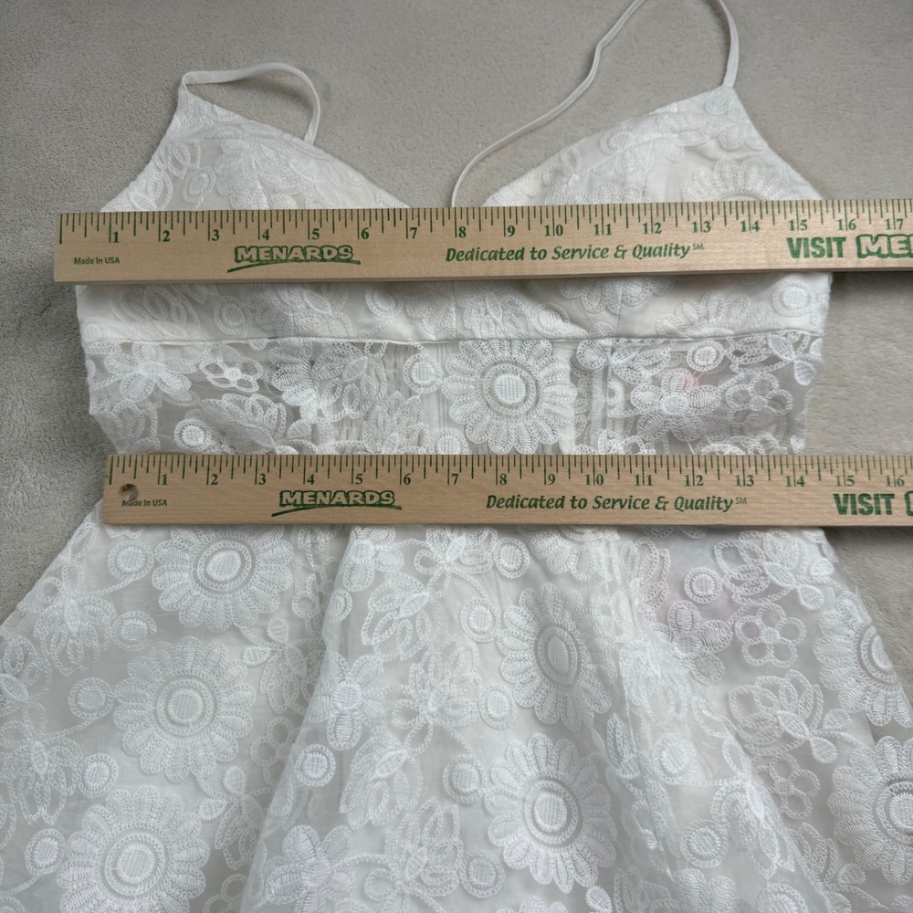 Hello Molly NWT White Lace Corset Mini Dress Coquette Bridal Fairycore Flowy US8 - Picture 5 of 9